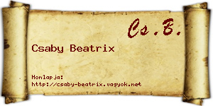 Csaby Beatrix névjegykártya